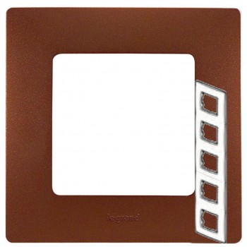 Рамка установочная 5-постовая цвет какао, Legrand серии Etika